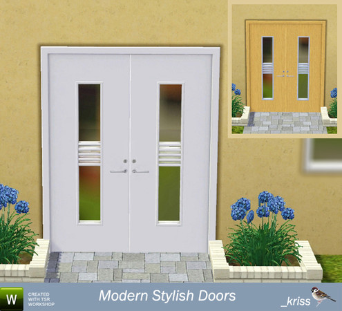 Sims 3 — Modern Stylish Doors - Torino Double by Kriss — Part of the Modern Stylish Doors Set. Stylish door that will