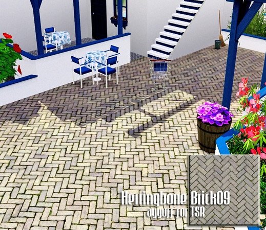Sims 3 — Herringbone Brick09 by ayyuff — 
