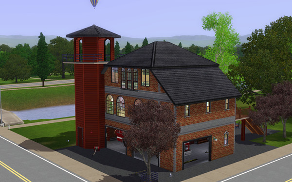 Sims 3 — Firebrigade Riverview by Sandun — Since the population of Riverview is growing, a fire-brigade is reinstallled