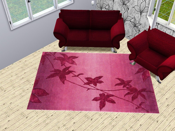 Sims 3 — Rugset_FloralPink by CaliDea — Rug Floral Pink