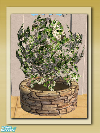Sims 2 — Round Stone Crabby Tree Planter-Mesh by Shakeshaft — Part of a New 10 Mesh Set including Round Stone Planters,