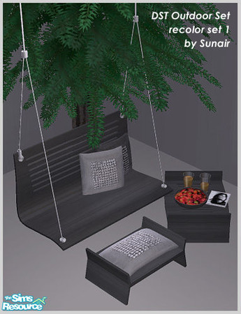 Sims 2 — DST Outdoor Set - Recolor set 1 by Sunair — DST Outdoor Set - Recolor set 1 (black)