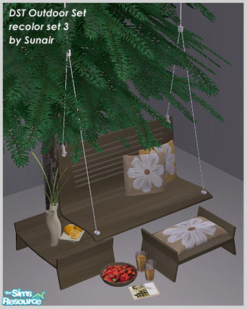 Sims 2 — DST Outdoor Set - Recolor set 3 by Sunair — DST Outdoor Set - Recolor set 3 (darkwood)
