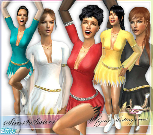 Sims 2 — S2S Collection No.185118 AF - Set by sims2sisters — Figure skating dress. Cateforized in everyday and outerwear.