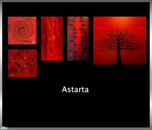 Sims 2 — Red by Astarta — Red paintings i 3 sizes. The large painting requiers Glamour life and the rest requires