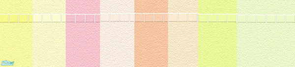 Sims 2 — Shades of Melon #2 by jasysboo — Textured walls with tile trim. By a fluke tiles line perfectly with top of