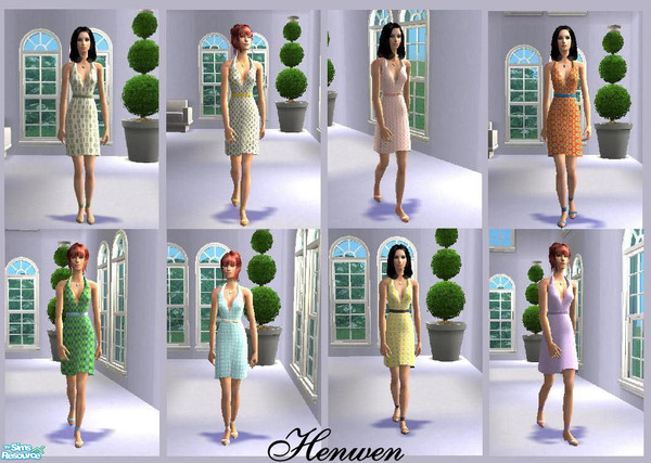 Sims 2 — Summer Cottons Set by Henwen — Eight little summer dresses in eight little cotton patterns. Just one of the