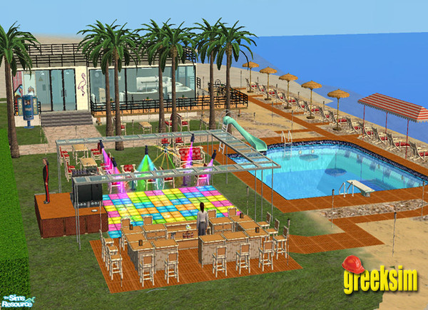 Sims 2 — Summer Beach Bar by greeksim — This community lot is perfect for summer weekends... Your Sims will love it!...