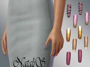Sims 3 — NataliS Super long nails by Natalis — Super long ( crazy))) nails. Different design. 5 variants retextures.