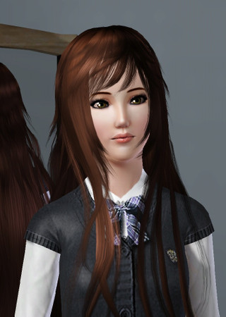 Sims 3 — Sawako Sakura by kynori — School Uniform Clothes: http://blog.sina.com.cn/s/blog_63e832e00100kjpn.html ~~~ Hair
