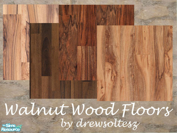 Sims 2 — Walnut Wood Floors by drewsoltesz — A set of 4 walnut hardwood floors in various shades, ideal for any room, or