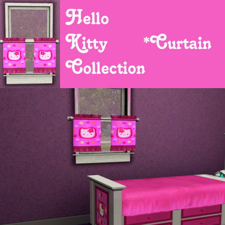 Sims 3 — Hello Kitty Curtain by jezebel_the_nun — Adorable Hello Kitty Curtains. Part of a 3 piece collection.