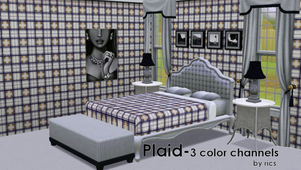 Sims 3 — Plaid by ricslady99 — Plaid, 3 recolor-able palettes