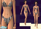Sims 2 — Black and White Striped Bikini by keyskeyboard — Cute black and white striped swimwear for your adult female