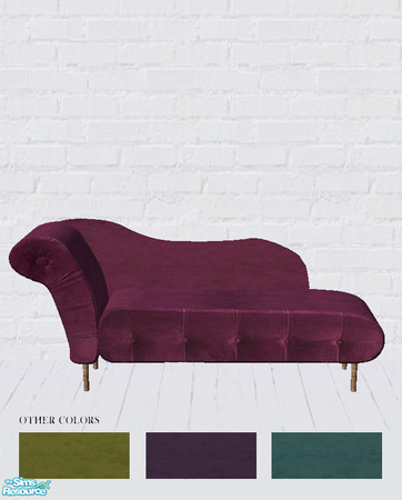Sims 2 — Marie Velvet Chaise Set by salixlikescake — Four different colors of the Marie Velvet Chaise.