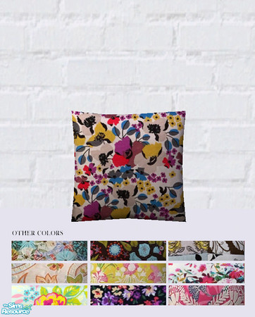 Sims 2 — Floral Pillow Set by salixlikescake — A set of 11 recolors of Mira\'s Springhouse pillows. These recolor all