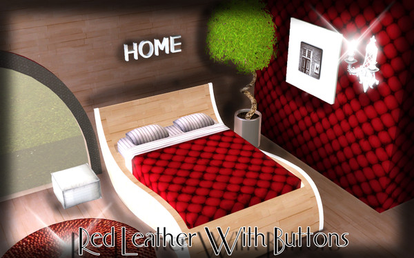 Sims 3 — Red Leather With Buttons by TSR Archive — Pattern made by Pralinesims for TSR