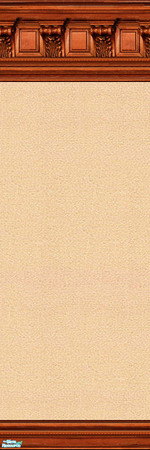 Sims 2 — jsf2CherryBisque by jsf — A bold, new, cherry, crown moulding holds a wallpaper in a textured creamy bisque