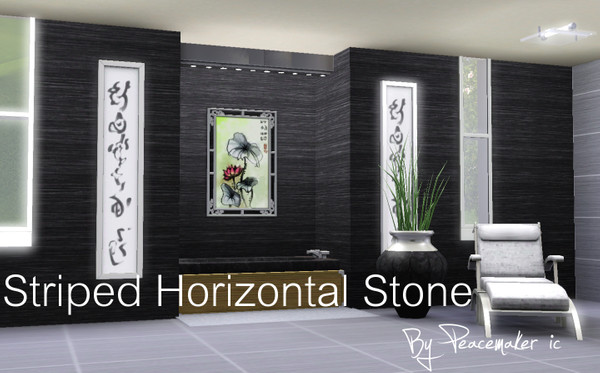 Sims 3 — striped horizontal stone by Peacemaker_ic — a modern striped stone with 3 colour channels. great for applying to