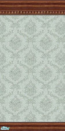 Sims 2 — Teal Damask by micha89 — delicate victorian teal damask wallpaper. used texture from