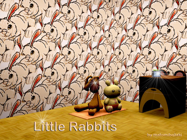Sims 3 — Little Rabbits by matomibotaki — Pattern for the little sims in red, beige and rosy , 3 channels, to find under