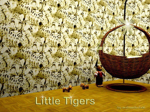 Sims 3 — Little Tigers by matomibotaki — Pattern for the little sims in dark orange, yellow and white , 3 channels, to