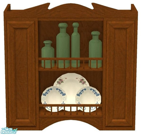 Sims 2 — Sunflower Kitchen - Dish Cabinet by RhondaBlonda — 