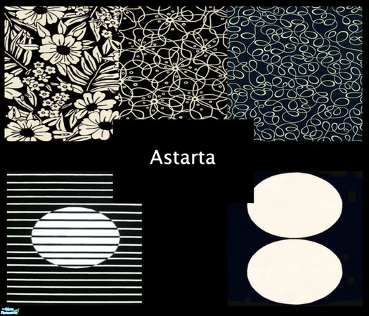 Sims 2 — Black Art Rugs by Astarta — Black and white rugs.