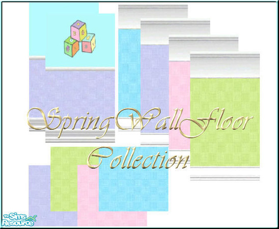 Sims 2 — SpringWallFloorSet by The_Unicorn — With Spring in the air, here are some Spring-Walls&Floors...