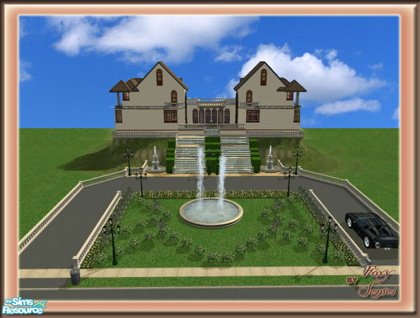 Sims 2 — Rolling Lawns by foxysensei — A very prestigious house for your well-to-do sims. Partly furnished. All Maxis