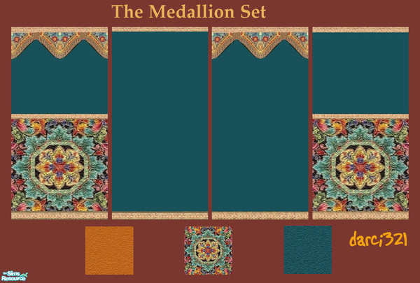 Sims 2 — The Medallion Set by darci321 — Vivid display of circular Intaglio (printmaking) similiar to Turkish