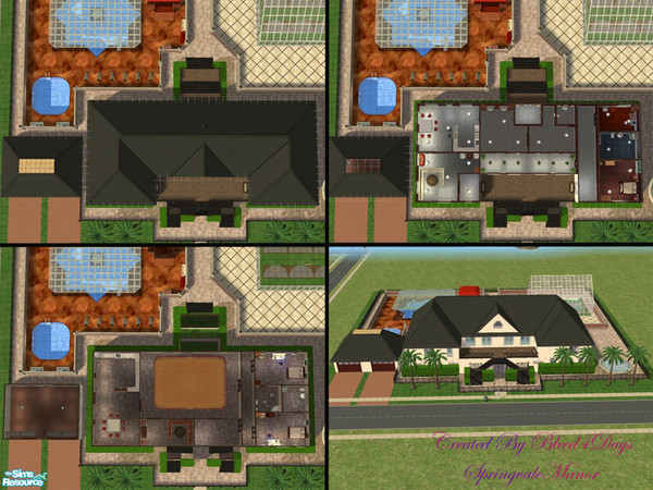 Sims 2 — Springvale Manor by Bleed4days — Huge manor, 3 bedrooms each with ensuite, 2 kitchens, 2 dining rooms, 2 lounge