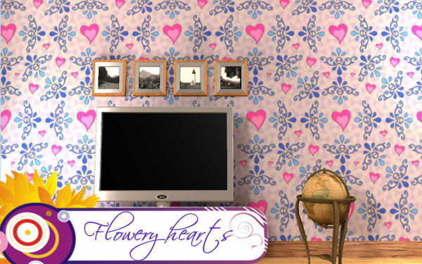 Sims 3 — Flowery heart pattern by Janthie78 — For all those who love hearts and flowers. Here is a pattern combinating
