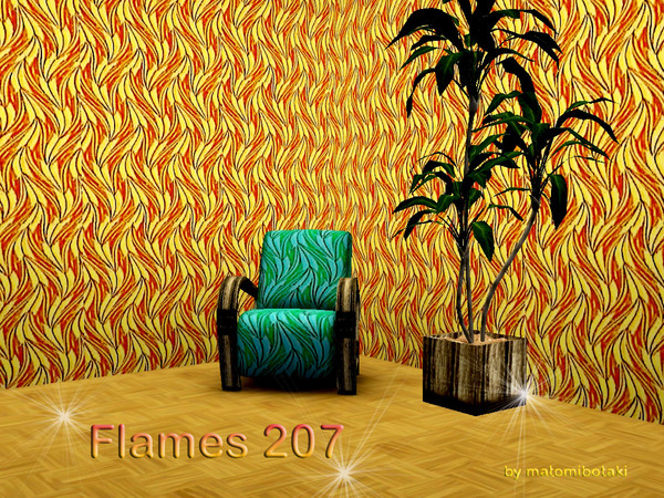 Sims 3 — Flames 207 by matomibotaki — Modern pattern , in red, yellow and light orange, 3 channels, to find under