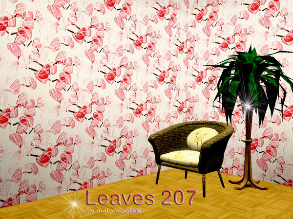 Sims 3 — Leaves 207 by matomibotaki — Lovely pattern in red, pink and light yellow , 3 channels, to find under Theme.