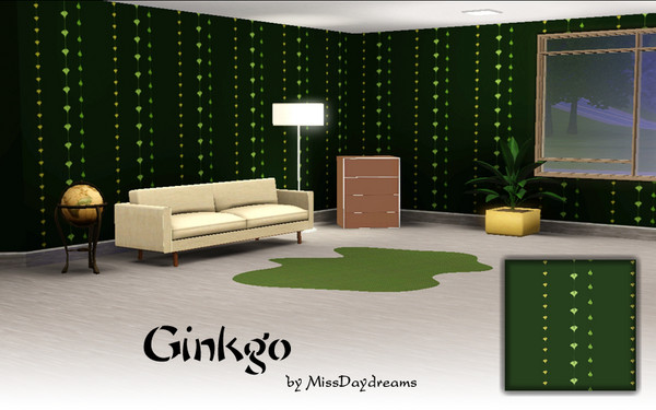 Sims 3 — Ginkgo by MissDaydreams — Feel good with this green and fresh pattern. Click on image to zoom.