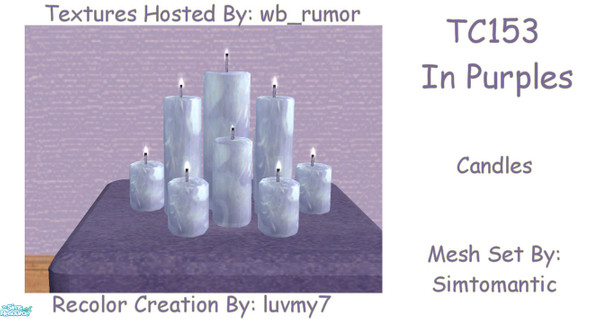 Sims 2 — TC153  - Candles by luvmy7 — A nice living room I recolored using simtomatic\'s awesome Suede Mesh Set & the