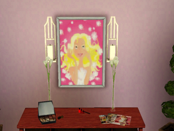 Sims 3 — Flower Shower by daphney1230 — Painting/ poster of a girl taking a shower with soap's scent being a flower