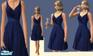 Sims 2 — Blue Wrap Dress with Red Heels by keyskeyboard — A sophisticated cocktail dress for your adult female sim. The