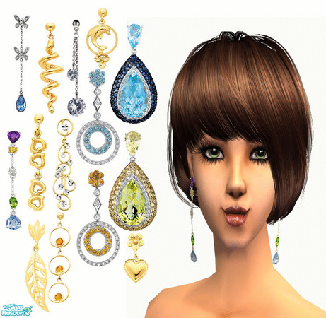 Sims 2 — Earrings 5 by irene_busy — This set has 14 earrings. Enjoy :)