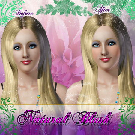 Sims 3 — Natural Blush by Veronica_Nightmare — This blush will cover the cheek area and the area near the nose bridge. It
