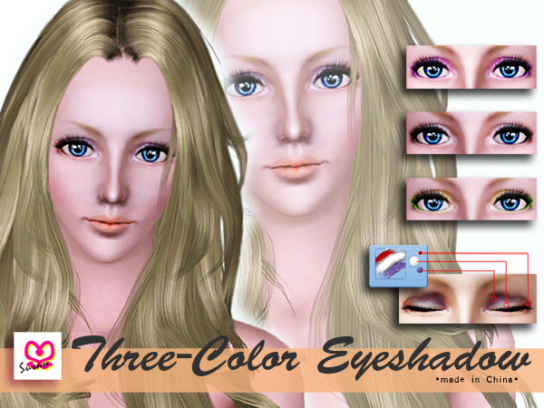 Sims 3 — Three Color Eyeshadow by Susan372 — This is unisex..The Photo shows not obvious.....I can't upload my sims!,T-T