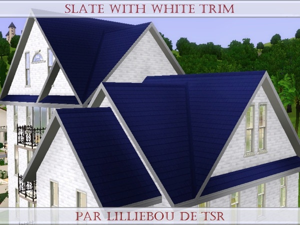 Sims 3 — White Trim, dark blue slate by lilliebou — par LillieBou de TSR