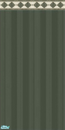 Sims 2 — NK TC36 Living Room - Wall Green Stripes by MoMama — A green striped wall with green diamonds on a green marbled
