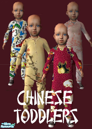 Sims 2 — Chinese Style Toddlers by kikilon — Dress your little ones in style with these cute little jumpsuits. Made from