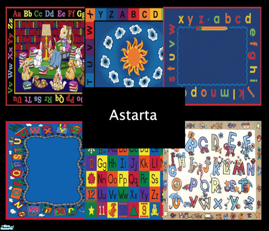 Sims 2 — ABC by Astarta — Alphabet rugs in six different designs.