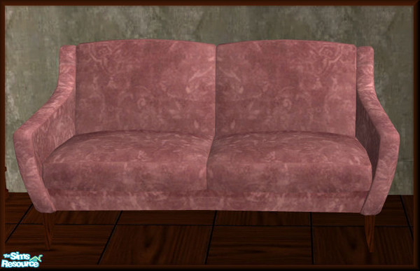 Sims 2 — NK TC36 Living Room - Amarante Loveseat by MoMama — A nice pink fabric with dark wood legs. Comfy and inviting.