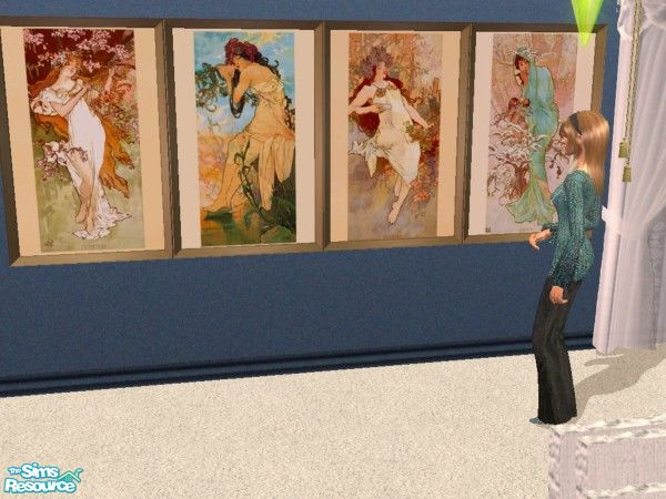 Sims 2 — Seasons by Mucha by Uroboros07 — Another version of "Les Saisons" by Alphonse Mucha, czech Art Noveau