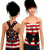 Sims 3 — Floral Laced Tank by shidab — A loose fitting summer tank top. 3 recolorable pannels. Made in TSR Workshop. 
