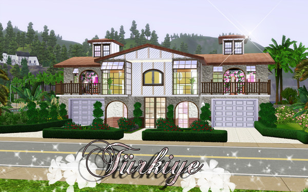Sims 3 —  by TSR Archive — Fully furnished family home! Two stories: First floor:Livingroom with kitchen and dining area,